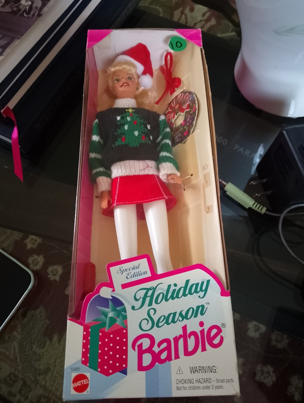 Barbie Holiday Doll in Green Sweater and Red Skirt 1996